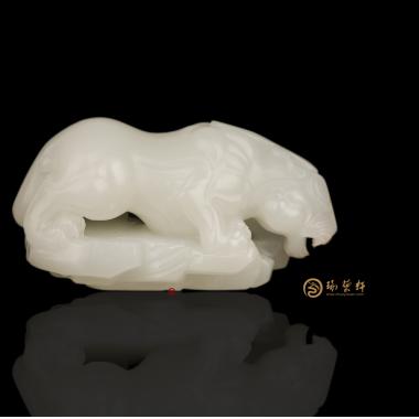穆宇靜 新疆和田玉羊脂白籽玉把件 貔貅 46克