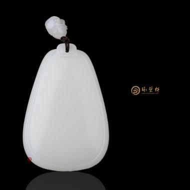 新疆和田一級(jí)白籽玉牌子 平安無(wú)事牌 32.2克