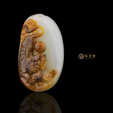 黃楊洪 紅沁皮一級(jí)白籽玉 王者風(fēng)范  23.5克