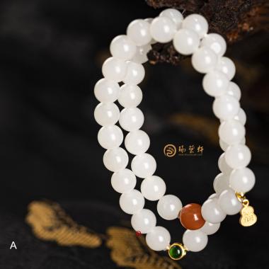 新疆和田籽玉羊脂白 手鏈 36克