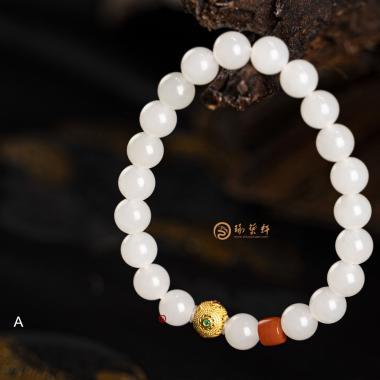 新疆和田羊脂白玉 手鏈 18.5克
