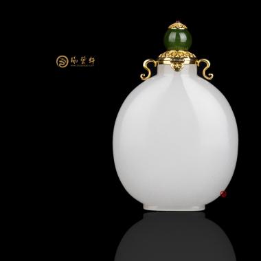 新疆和田羊脂白籽玉把件 鼻煙壺 42.8克